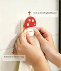 2Pcs Towel Hook Mushroom Shaped Hanger with Rolling Ball Towel Holder Wall Clip