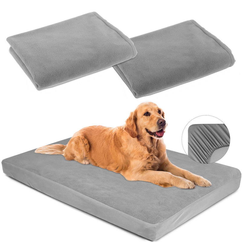 Dog Bed Covers Replacement Washable 100% Waterproof Soft Dog Bed Sheet Grey 2 Pack 42