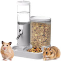 2 in 1 Hamster Water Bottle, Automatic Feeder, No Drip Small Animal Water Dispenser Food Bowl for Syrian Dwarf Hamsters,
