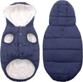 SAWMONG Dog Winter Coat,Warm Fleece Lined Dog Jacket with Leash Hole & Hood