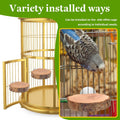 4 Pcs Natural Apple Wood Round Bird Perch Platform for Cage