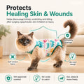 Cat Recovery Suit Surgical Onesie - Post Surgery - Soft Breathable Fabric - No-Cord Design - Protects Wounds and Skin Af