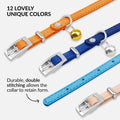CollarDirect Leather Cat Collar with Removable Bell – Safety Elastic Strap (Breakaway Alternative) – Kitten Collar for Small & Big Boy & Girl Cats