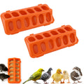 2 Pack Plastic Flip-Top Poultry Feeder Tray, Chick Feeding Trough for Baby Chicken, Ducklings, Quail, Pigeons and Small Birds – Spill-Resistant Farm Feeder