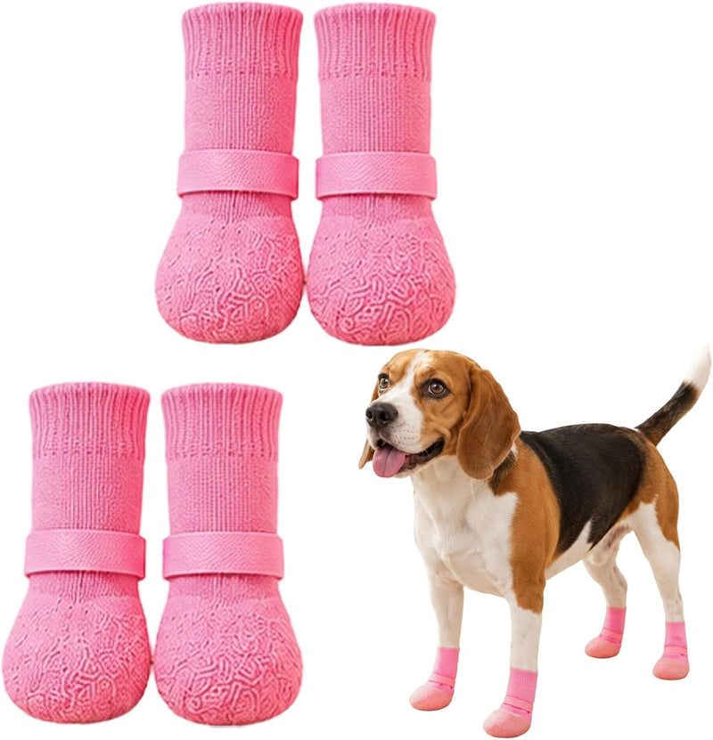 Anti Slip Dog Socks Boots,Dog Paw Protector with Adjustable Straps,Waterproof Dog Socks for Indoor Hardwood Floors & Out