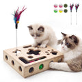 Hyfico Cat Toys for Indoor Cats - Cat Nail File Box with Interactive Cat Toys, 2026 Upgraded Cat Puzzle Feeder Scratch Puzzle Toy for Indoor Cats, Natural Claw Care (Natural Wood)