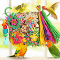 Bird Toys, Parakeet Toys Bird Foraging Toys Grass Mat Climbing Wall for Parakeet,Parrot,Cockatiel,Conure,Lovebird,Budgie Cage Small to Medium Birds (Warm Sun)