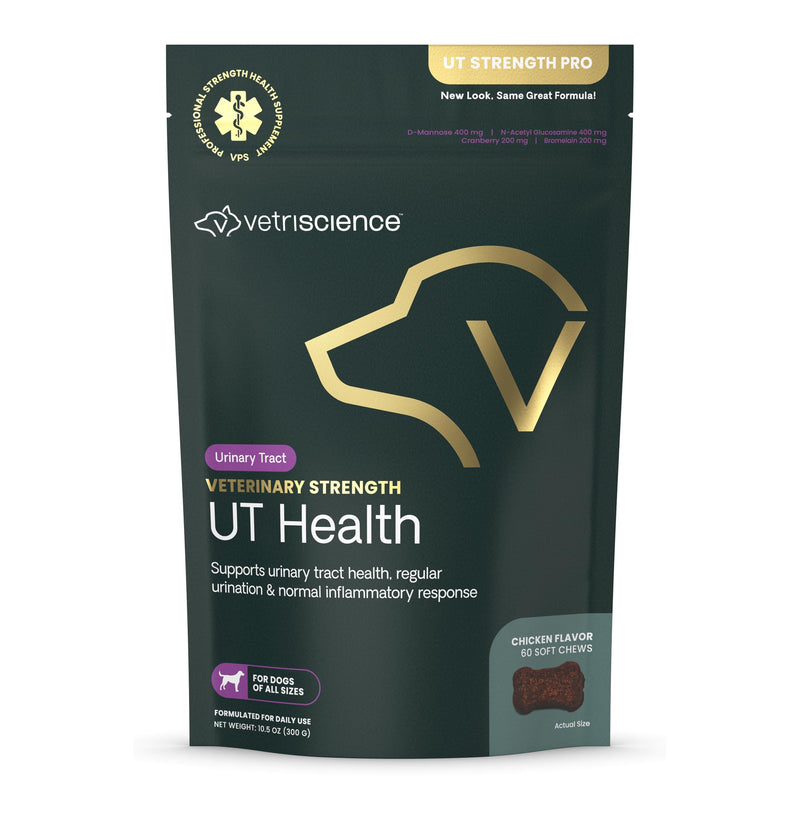 Vetriscinece Veterinary Strength UT Health Chews - Clinically Studied Supplement for Dogs - Supports Canine Urinary Wellness -Naturally Sourced - Features GanedenBC 30-60 Count, Chicken Liver Flavor