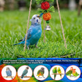 Bird Toys Bird Swing with Grass Platform Wooden Perch Stand Adjustable Rope and Rattan Chew Balls Large Bird Playground 
