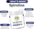 Wholistic Pet Organics Spirulina Powder for Dogs and Cats - Antioxidant Support for Dogs and Cats - Immune Support Supplement, Promotes Overall Wellness - Human-Grade Superfood for Pets - 85 Scoops