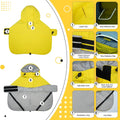 DENTRUN Dog Raincoat Poncho Waterproof Reflective No-Sleeve Hood Leg Straps