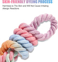 NUGUTIC Dog Leash 5 FT Handmade Braided Cotton Rope Leashes for Small Medium and Large Dogs, New Golden Heavy Duty Metal Clasp, Colorful Macaron