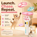 PDVMWPJ Cat Fetch Toy Launcher with 10 Soft & Flexible Discs, Cat Toys for Indoor Cats, LED Glowing Launcher, Electric Interactive Kitten Toy for Hunting & Exercise, USB Rechargeable