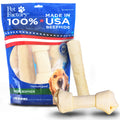 Pet Factory 100% Made in USA Beefhide 8-9" Assorted (Bones & Rolls) Dog Chew Treats - Natural Flavor, 6 Count/1 Pack