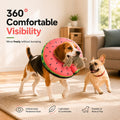 MIDOG Soft Inflatable Dog Cone, Donut E-Collar Alternative for After Surgery, Prevents Licking, Allowing Normal Eating & Vision, Comfortable Recovery Collar for Small Medium Large Dogs & Cats, Red-M