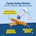 Barkbox Bright Original Dog Dental Kit, 30 Teeth Cleaning Chew Sticks & Toothpaste - Medium Breeds