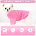 2 Pieces Dog Sweaters with Leash Ring Fleece Dog Winter Clothes for Small Dogs Girl Boy Turtleneck Pet Sweatshirt Puppy 