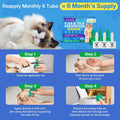WEALLIN Flea and Tick Prevention for Large Cat, Fleas and Ticks Treatment for Cats Over 9 lbs, Topical Cat Flea Treatment, Fast-Acting & Long-Lasting Fleas Control for Cats, 6-Dose Supply