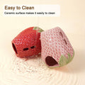 Adjustable No-Drip Pink Strawberry Ceramic Hamster Water Bottle