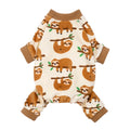 Fitwarm Sloth Dog Fleece Pajamas, Soft Winter Clothes for Small Dogs Boy Girl, Funny Pet Outfit, Brown, Cream, Small