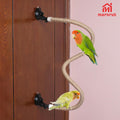 Suction Cup Rope Bird Perch - Bendable Parrot Standing Toy for Climbing & Grinding, Engagement Toys for Window, Bath, Car, Travel, Birdcage Accessories for Smal