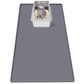 Bartuke Cat Litter Mat, Extra Large 51" x 25.6" Silicone Mat Litter Trapping Mat for Scatter Control, Soft on Kitty Paws, Easy to Clean (Dark Grey)