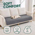 PAWFINITY Waterproof Couch Cover for Dogs, Pee Proof Pet Blanket, Paw Print Quilted, Pet Hair Resistant, Scratch-Resistant, Washable Furniture Protector for 2-3 Seat Sofa and Bed, 30x70 Inch, Grey