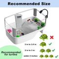 Small Turtle Tank Habitat Kit with Basking Platform, for Turtles, Crayfish, Crab, Aquatic Tortoise Enclosure Starter Aqu