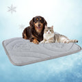 Pawhoo Dog Cooling Mat, Anti-Slip, Thick 3D Orthopedic Summer Pad for Dogs & Cats, Q-MAX > 0.5, Non-Toxic, Machine Washable, Chew-Resistant, Portable for Crate, Bed, Sofa, Car (Cool Grey, Small)