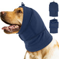 IDOMIK Dog Ear Muffs Noise Protection, Dog Calming Hoodie for Anxiety Relief, Soft Double-Layer No Shake Head Wraps, Quiet Ear Covers for Thunderstorm, Firework, Bath, Grooming & Blow Drying,Blue,L