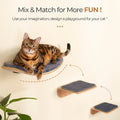 Cat Wall Shelves for Cat Wall Steps, Perch, Ladder, Wooden Floating Modern Mounted Space Saving Furniture with Scratching Cushion Removal Cover for Climbing, Jumping and Sleeping (Perch)