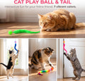 LLOUSSAK 7Pcs Colorful Bouncy Balls for Cats Cat Worm Toy Bouncy Cat Toys
