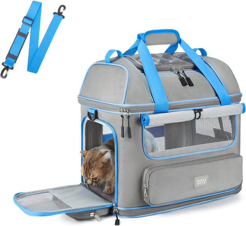Expandable Cat Dog Carrier: NOBLE DUCK Soft-Sided Pet Carrier Airline Approved Large Small Medium Collapsible Portable T