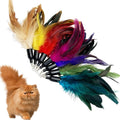 CATENEED Cat Feather Toys Refill, 16 Pieces Cat Wand Replacement Feathers Toy for Indoor Cats