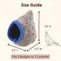 MuYaoPet Bird Parrot Nest Hammock for Parakeet Conure Lovebird Small Animal Hamster Sugar Glider Hanging Bed Hideout House (S(Length:6.2inch), Gray)