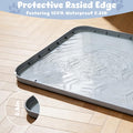 JUJOMAT Cat Litter Box Mat, 34"×22" Waterproof Silicone Cat Litter Trapping