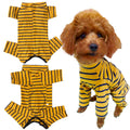Dog’s Recovery Suit Post Surgery Shirt for Puppy, Full Coverage Dog's Bodysuit Wound Protective Surgical Clothes for Small and Medium Pets (Yellow Black Stripe-m)