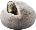 Ferret Bed Cave Bed and Hideout，Ferret Hideaway Bed Accessories for Cage(Brown)