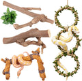 Layhit 5 Pcs Snake Climbing Branch Ring Reptile Wood Trunk Tank Decor Reptile Climbing Habitat Accessory for Terrarium T