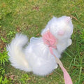 Bowknot Cat Harness Leash Princess Cat Dress Costumes, Kittten Dress Puppy Harness, Dog Traction Rope Chest Strap(Pink)