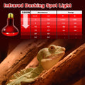 MIXJOY 100W Infrared Heat Lamp Bulbs, 2 Pack Reptile Infrared Heat Emitter Red Heat Lamp Bulbs Infrared Basking Light Bu