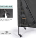 Explore Land Bird Universal Pet Cage Cover Good Night for Cats, Mink, Totoro, Parakeet, Parrot and Small Animals (Black, L)