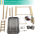 Hamiledyi Bird Playground Parrots Play Stand Natural Wooden Parrot Perch Gym Playpen Pet Parakeet Ladders with Feeder Cups for Cockatoo Conure Cockatiel Cage Accessories Exercise Toy (Include a Tray)