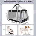 TIYOLAT Pet Carrier for Large Cats of 20 Lbs, Collapsible Carrier Bag for Big Cat or 2 Kittens,Soft Sided Puppy Carrier with Sturdy Travel Transport Strap, Adequate Ventilation, 4 Mesh Windows (Black)