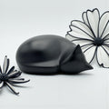 Comemori Sleeping cat Funeral urn, Black