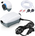 HITOP Dual Outlet Aquarium Electric Air Pump, Whisper Adjustable Fish Tank Aerator, Quiet Oxygen Pump with Accessories f