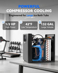 Poafamx 1/2 HP Water Chiller for Ice Bath, 132Gal Cold Plunge Chiller