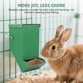 2 Packs Hay Feeder Rabbit, Metal Small Animal Feeder with Lid & Mesh Bottom, 3.1 Inch 1 LBS Capacity, Gravity Food Dispe