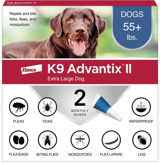 K9 Advantix II XL Dog Vet-Recommended Flea, Tick & Mosquito Treatment & Prevention | Dogs Over 55 lbs. | 2-Mo Supply