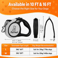 Dual Retractable Dog Leash – 16 FT Tangle-Free Leash for 2 Dogs, Detachable for Single Use, One-Button Brake & Lock, Up 